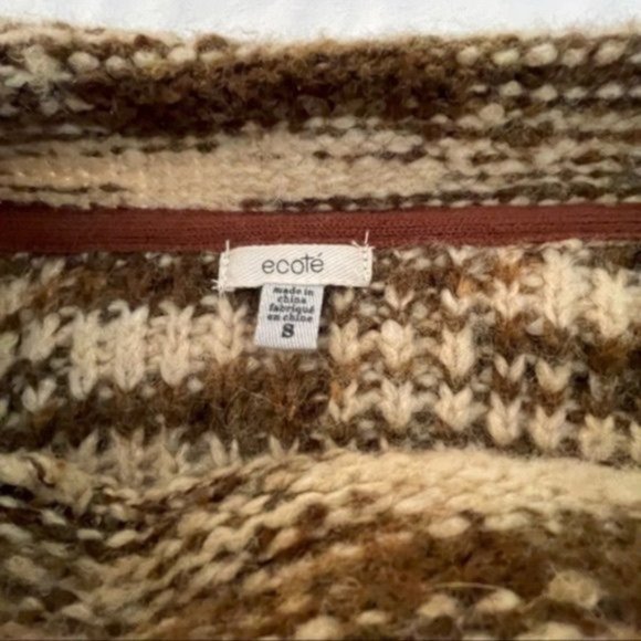 Urban Outfitters ECOTE Women’s Mock Neck Brown/Cream Space Dye Sweater Sz S - Picture 3 of 7